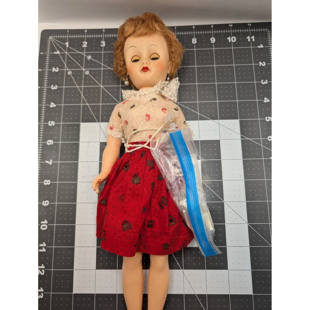 Sleepy blue eye Red hair 18 inch fashion doll 50's 60s x marked on butt w/ heels